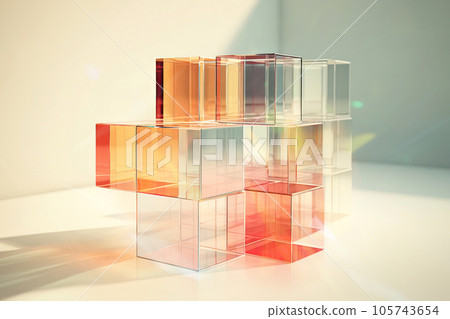 Abstract composition made of different illuminating cubes. Digitally rendered illustration. Technology, business, future, web3, metaverse design concept. Virtual reality, new digital worlds Abstract composition made of different illuminating cubes. Digitally rendered illustration. Technology, business, future, web3, metaverse design concept. Virtual reality, new digital worlds 105743654