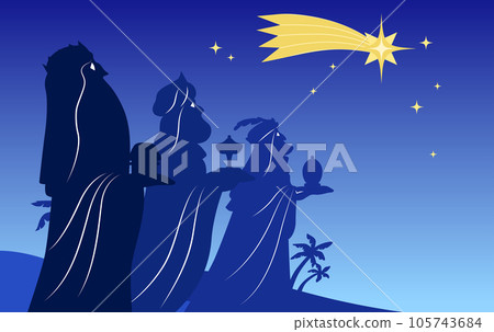 Three wise men magi profiles epiphany banner vector Three wise men magi profiles epiphany banner vector 105743684
