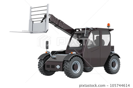 Telescopic handler, 3D rendering Telescopic handler, 3D rendering 105744614