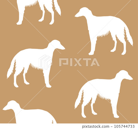 Vector seamless pattern of russian borzoi dog 105744733