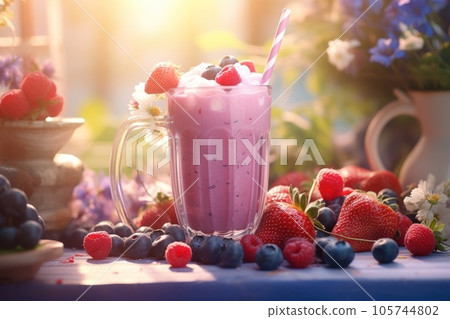 Smoothie with berries 105744802
