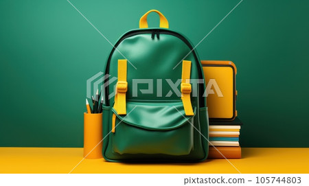 Backpack with school stuff 105744803