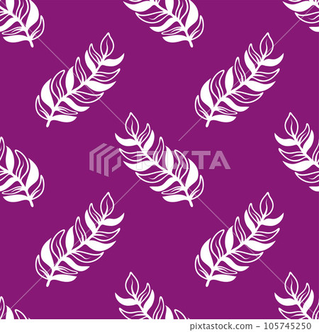 Floral seamless pattern. Branch with leaves ornamental texture. Flourish nature summer garden textured background 105745250