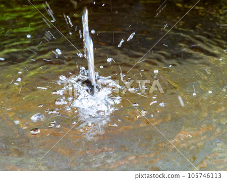 Background material Cool scenery of summer Refreshing water droplets that create ripples in a water bowl Background material Cool scenery of summer Refreshing water droplets that create ripples in a water bowl 105746113