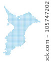 Chiba prefecture map drawn with dots 105747202
