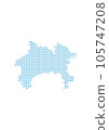 Kanagawa prefecture map drawn with dots 105747208