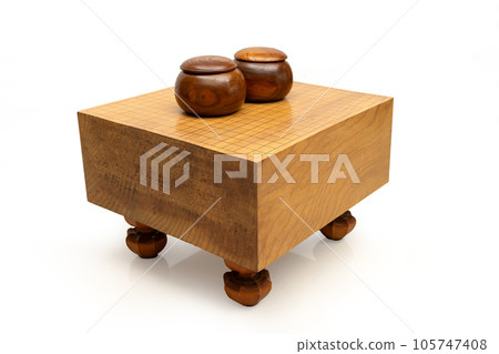GO (baduk, Weiqi) board game with 2 wooden bowl on top GO (baduk, Weiqi) board game with 2 wooden bowl on top 105747408