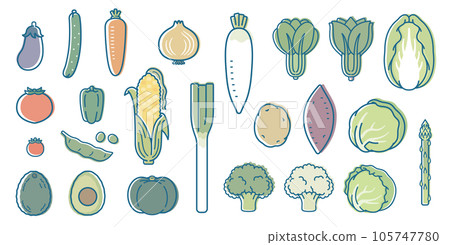 Vegetable illustration set Vegetable illustration set 105747780