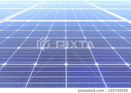 Monocrystalline solar panels lined up under a clear blue sky Monocrystalline solar panels lined up under a clear blue sky 105748500