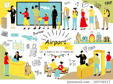 機場插畫素材集 105748517