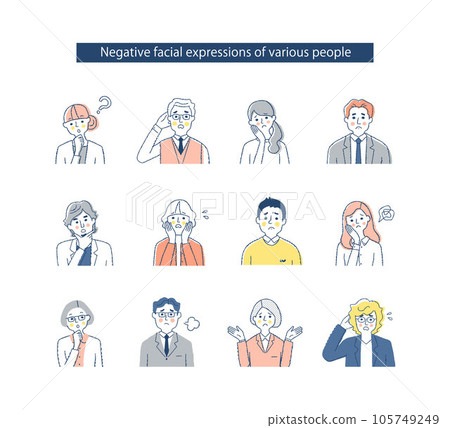Expressions of various business people mix 2 Negative Expressions of various business people mix 2 Negative 105749249
