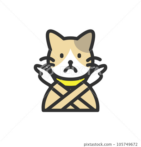 Illustration of a cat crossing hands and doing NG pose Illustration of a cat crossing hands and doing NG pose 105749672