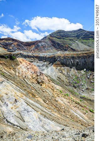 Aso Nakadake crater in summer, Aso City, Kumamoto Prefecture 105749687