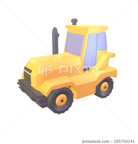 3D icon construction bulldozer rendered isolated on the transparent background 105750141