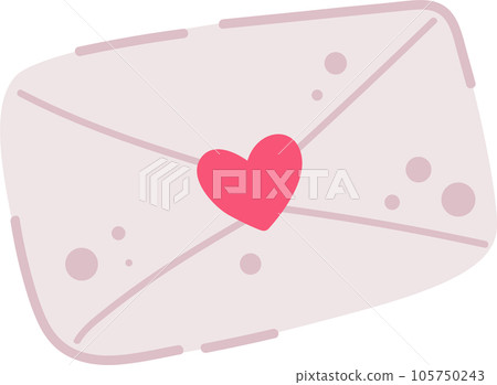 Romantic envelope icon with heart shape. Love letter for happy anniversary concept. Romantic envelope icon with heart shape. Love letter for happy anniversary concept. 105750243