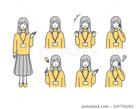 Freelance, business person female set Freelance, business person female set 105750261