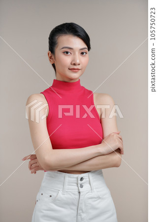 Young asian woman is bored, fatigued and need a relax day. 105750723