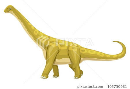 Titanosaur dinosaur cute cartoon character.... - Stock Illustration ...