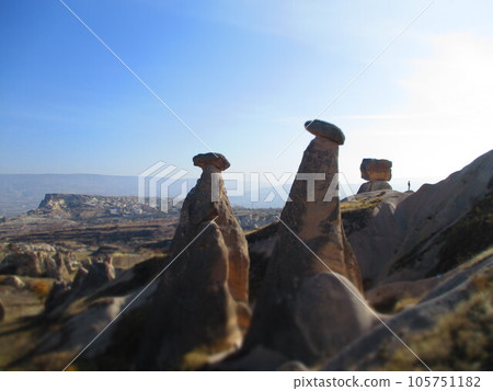 Türkiye Cappadocia three sisters rock diorama style Türkiye Cappadocia three sisters rock diorama style 105751182