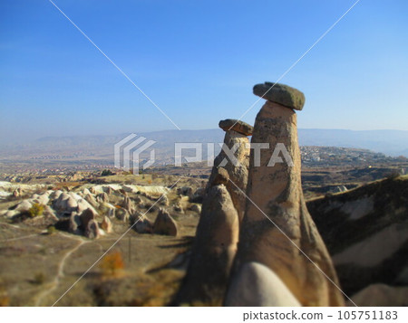 Türkiye Cappadocia three sisters rock diorama style Türkiye Cappadocia three sisters rock diorama style 105751183