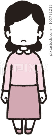 面向前方的懶女人全身插畫 面向前方的懶女人全身插畫 105751213