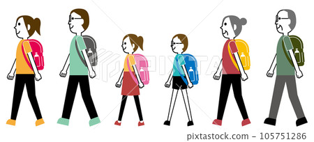 徒步旅行/攜帶步行家庭（短袖）背包（活躍的女性和戴眼鏡的男性） 105751286