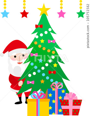 Santa Claus, tree and gifts Santa Claus, tree and gifts 105751582