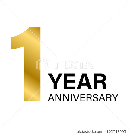 1 year anniversary gold icon vector for graphic design, logo, website, social media, mobile app, UI illustration 1 year anniversary gold icon vector for graphic design, logo, website, social media, mobile app, UI illustration 105752095