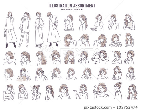 Female illustration material 105752474