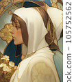 woman with stained glass 105752562