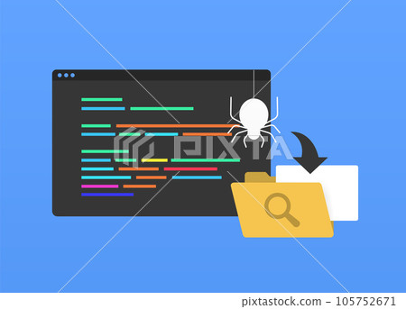 Search Engine Spider Web Crawler Bot concept. How Robots Scan Web Pages for Indexing and Inclusion in Search Engine Databases concept illustration Search Engine Spider Web Crawler Bot concept. How Robots Scan Web Pages for Indexing and Inclusion in Search Engine Databases concept illustration 105752671