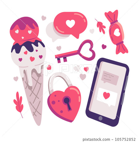 Valentine's day icon element decorative vector. Happy anniversary concept. 105752852