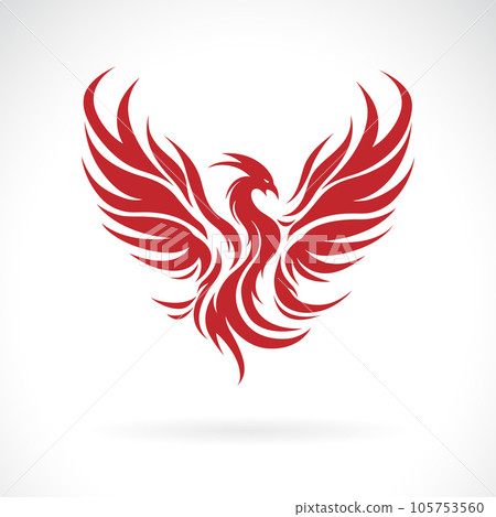Vector of phoenix is flying on white background. Bird. Wild Animals. Easy editable layered vector illustration. 105753560