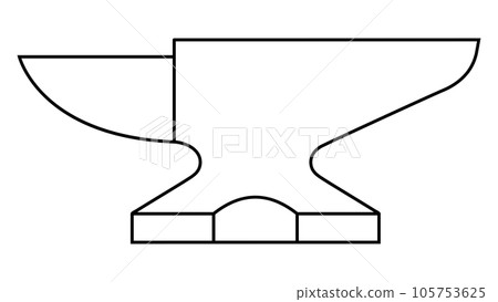 Blacksmith anvil icon, heavy weight symbol, black smith anvil forge 105753625