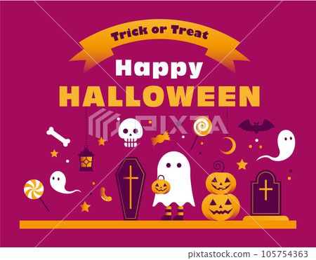 Halloween background illustration material vector pop headline october autumn 105754363