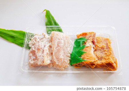 Marlin pickled in miso and sake lees 105754878