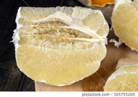 sweet pomelo close-up without peel sweet pomelo close-up without peel 105755200