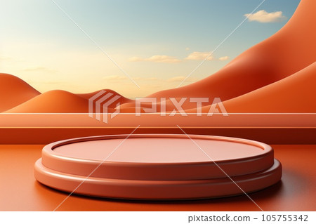 Orange podium empty space can display product background. Orange podium empty space can display product background. 105755342