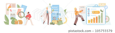 People analysis budget. Calculate financial plan of save income and expense management. Family budget, divides the items of expenditure. Finance control, date, finance, personal budget, family money 105755579