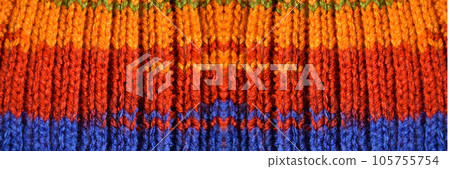 Handmade knitted fabric colored wool background texture Handmade knitted fabric colored wool background texture 105755754