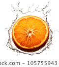 Half of Orange in the water 105755943