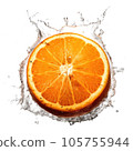 Orange in the Splashed water 105755944