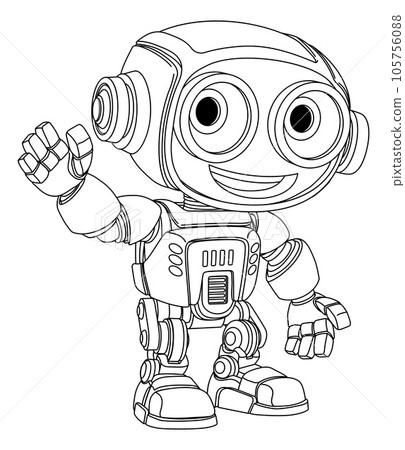 Robot Mascot Cartoon Cute Fun Alien Character Man 105756088