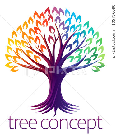 Rainbow Tree Abstract Stylised Concept Design Icon 105756090