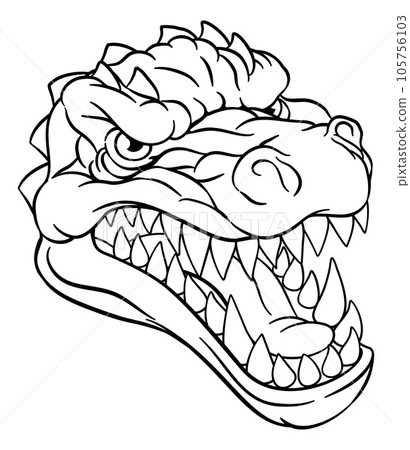 Crocodile Alligator Cartoon Lizard Dino Monster 105756103