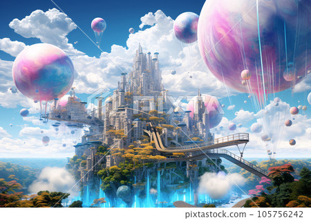Surreal Digital Artwork of a Future Paradise 105756242