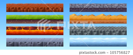Game seamless ground texture layer cartoon vector 105756827
