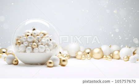 Christmas 3d white glass snow 105757670