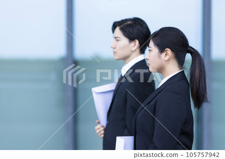 Profile of a job-hunting student with a serious face Profile of a job-hunting student with a serious face 105757942