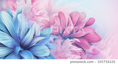 Beautiful abstract pink blue pastel pencil drawing floral design background. generative ai AIG32 105758320